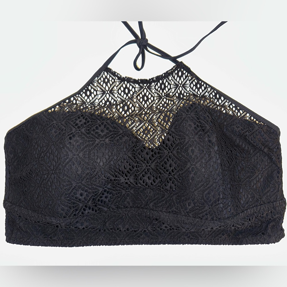 Black halter bikini top.